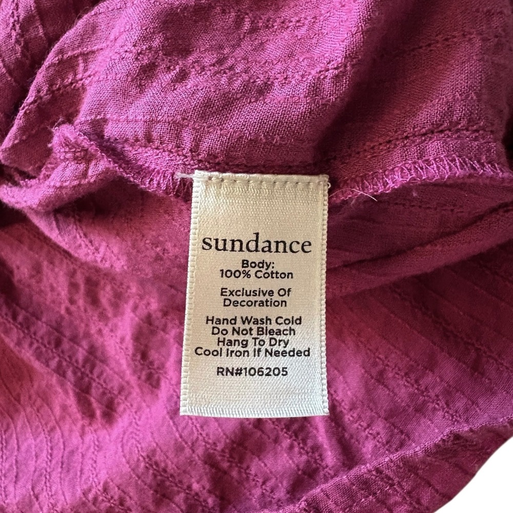 Sundance Cami Top XXL Magenta Purple Cotton Gauze Lace Pintuck Boho Smocked Back - Picture 3 of 4